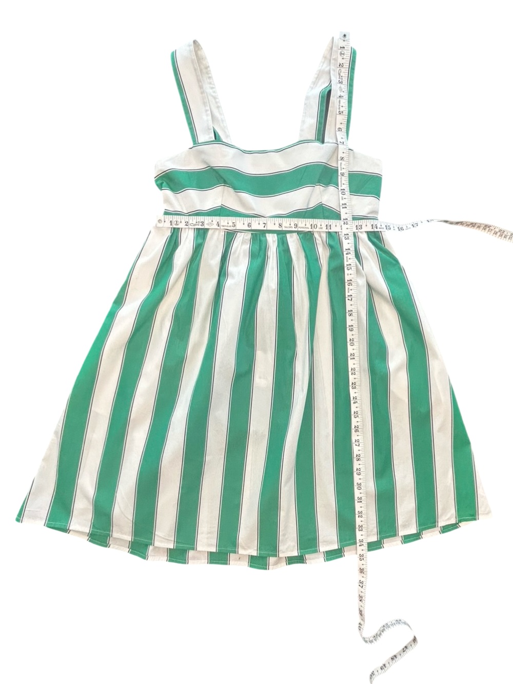 Gap green white striped poplin tie-back feminine coquette bow detail dress NWT S - Picture 11 of 11